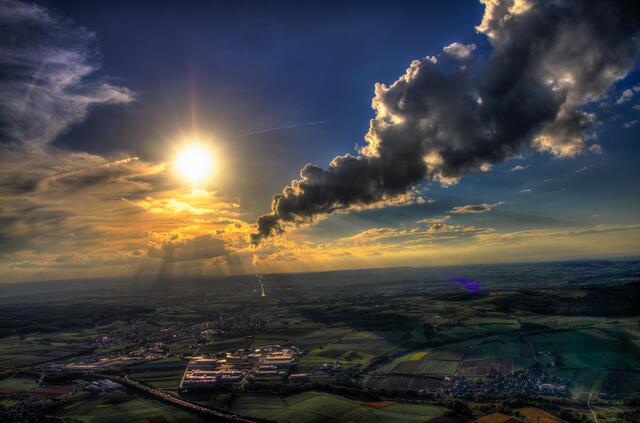 Sonnenutergang über Neckarwestheim