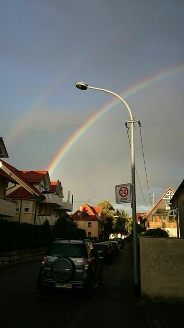 Regenbogen im Sommer über Ilsfeld 2016