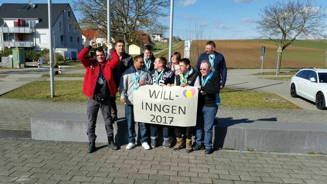 Empfang im Sportpark mit Erinnerungsfoto