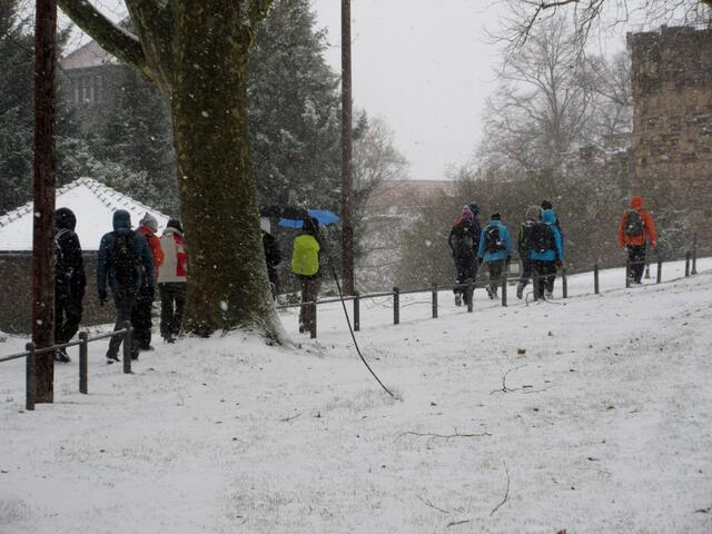 Zurück im ebenen Gelände ging es forsch uns sportlich dem Weihnachtsmarkt zu