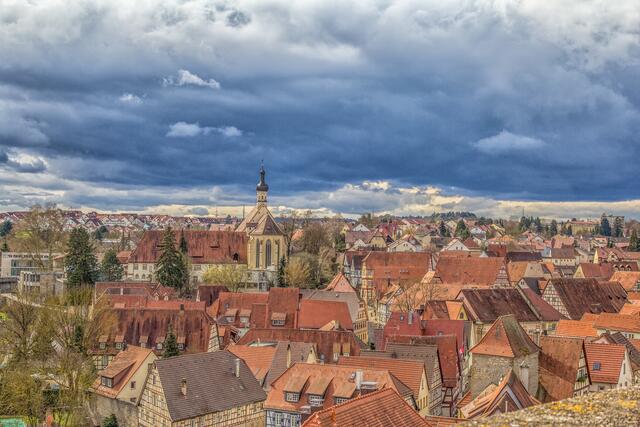 Blick über die Dächer der Altstadt von Bad Wimpfen