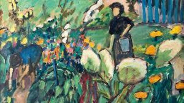 Bei der Arbeit: 1911 malt Gabriele Münter die Ansicht "Im Garten in Murnau". | Foto: © Hulya Kolabas/Neue Galerie, New York