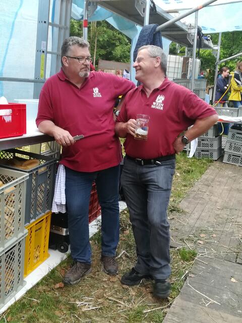 Puh, das Wetter hat gehalten! Harald Mayer (links) und Alban Hornung