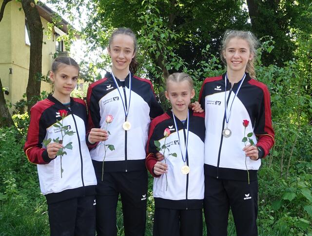 Alicia Timm, Lena Henrich, Sophia Rohrbeck und Paulina Wolff (v.l.) beim Schwaben-Cup