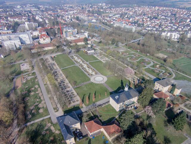 Der Salinenpark in Bad Rappenau von oben. Foto: Matthias Bitsch