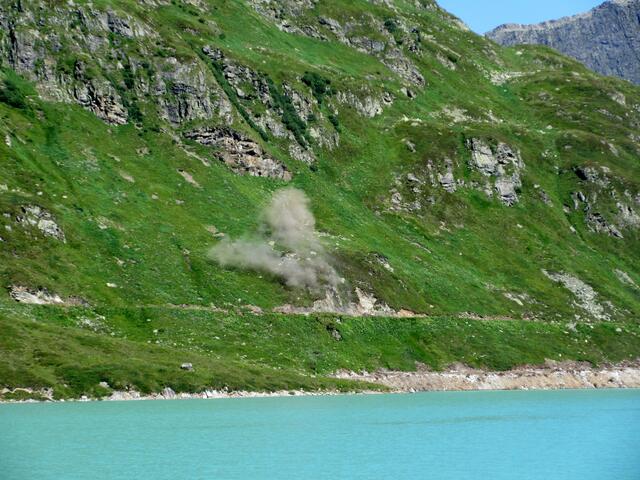 Sprengung am Silvretta Stausee