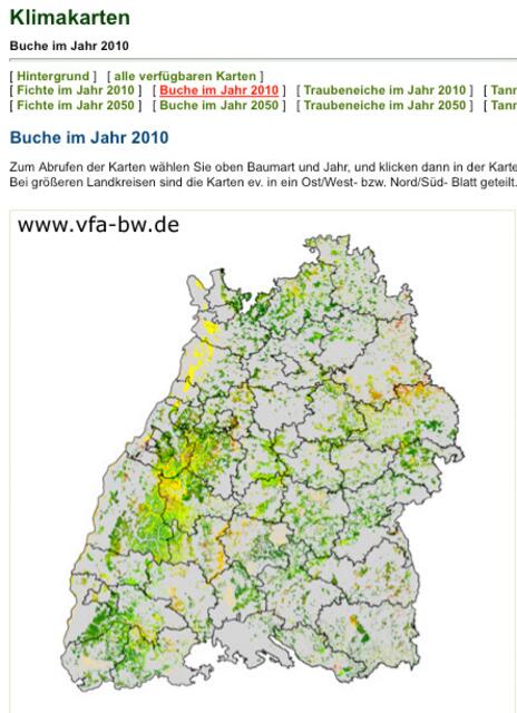 Klimakarte Buche 2010 | Foto: VFA