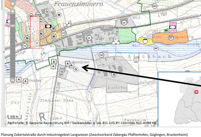 Langwiesen IV. Zwischen Langwiesen III und der Winzergenossenschaft | Foto: Flächennutzungsplan im Geoportal Baden-Württemberg