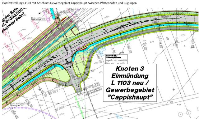 Einmündung Cappishaupt zwischen Pfaffenhofen und Güglingen | Foto: Planfeststellung L1103