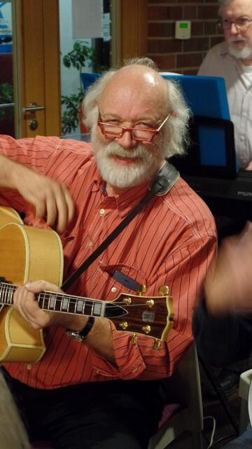 Hans-Jürgen Hepting von der Jazzmo Dixie Gang aus Stuttgart ist bei den Dixiefriends immer ein gern gesehener Gast.