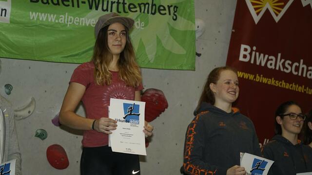 Helena Waltz bei der Siegerehrung