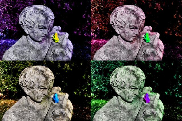Karl "Andy Warhol" hat heute den Musikanten im Pfühlpark getroffen