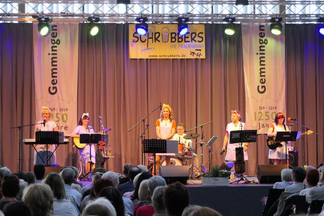 Fünf „Putzfrauen“ und ein „Hausmeister“ als Krankheitsvertretung unterhielten die Besucher in einem dreistündigen Konzert. | Foto: DRK Ortsverein Gemmingen