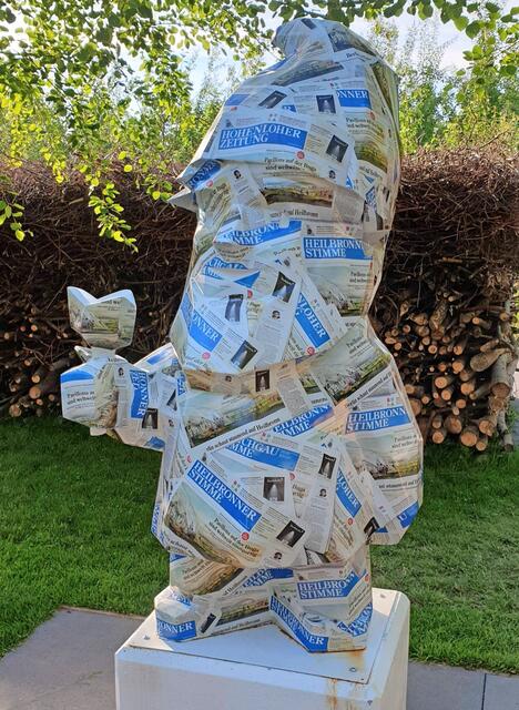 Der Heilbronner-Stimme-Zeitungskarl auf der Buga darf in der Bildergalerie natürlich auch nicht fehlen. Foto: Michelle List