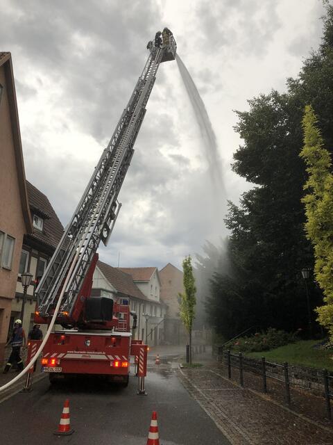 Ordentlich Wasser bekamen die Lindenbäume bei der evangelischen Kirche