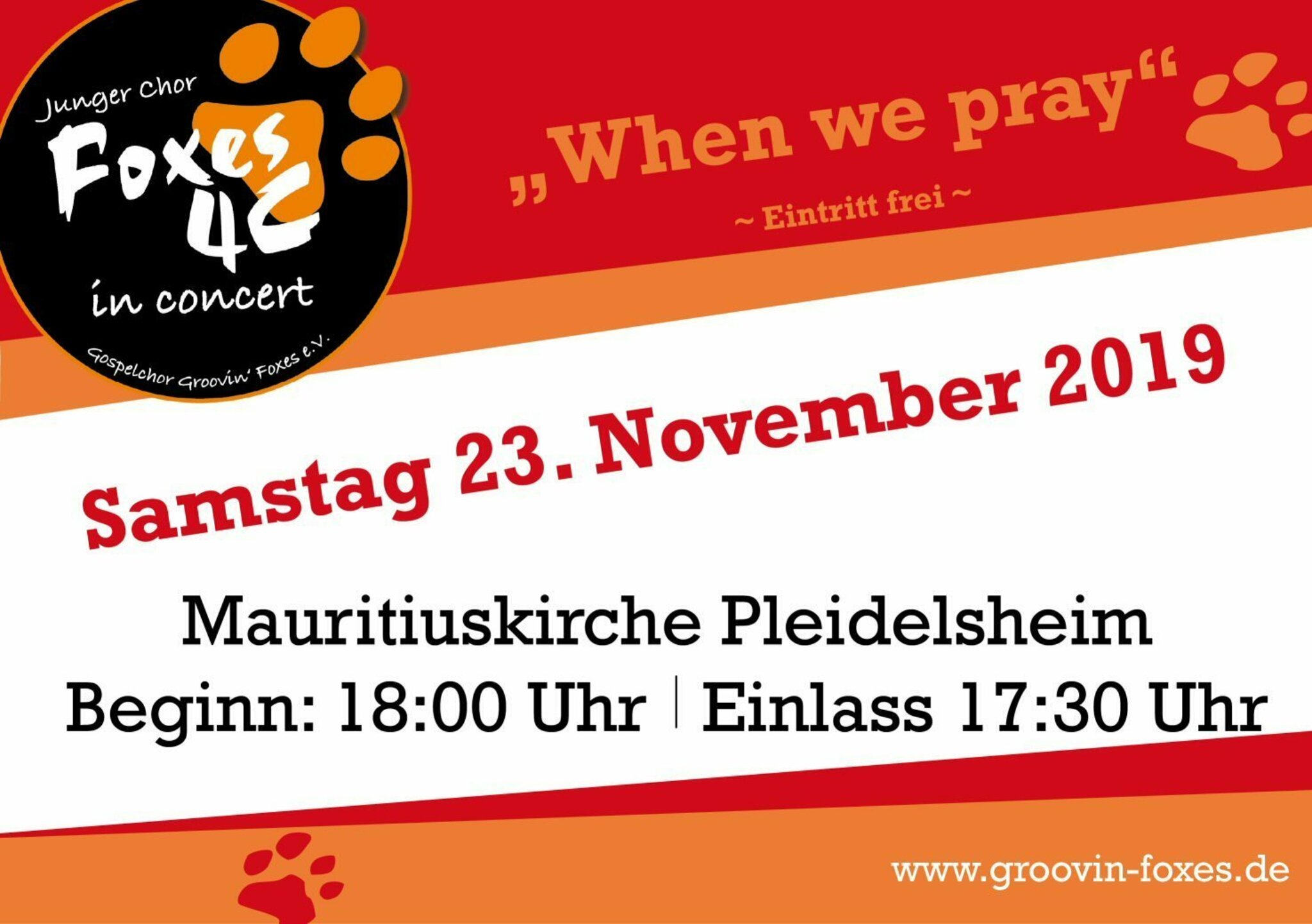 Konzert der Foxes 4C in der Mauritiuskirche Pleidelsheim Beilstein
