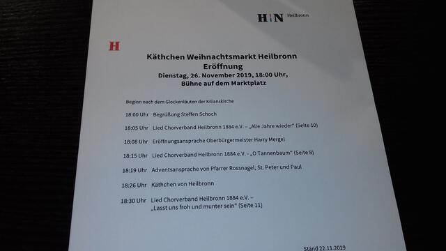 Das Programm der offiziellen Eröffnungszeremonie. (Foto: © Peter Gambka)