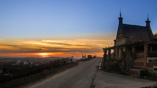 Februar 2019: "Sonnenuntergang in den Heilbronner Weinbergen" von Heimatreporterin Uschi Pohl | Foto: Uschi Pohl