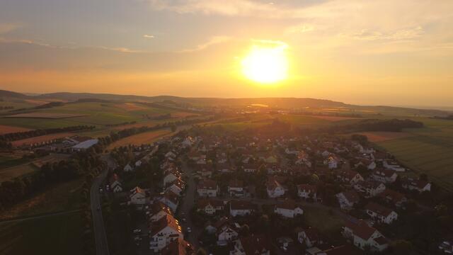Bretzfeld im Sonnenuntergang