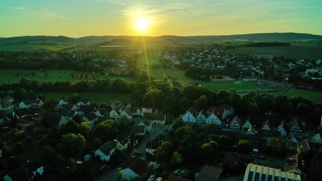Bretzfeld im Sonnenuntergang
