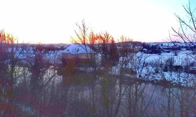 Blick auf die Kunstmühle im Winter