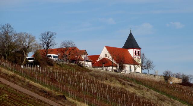 Blick hinüber zum sonnigen Michaelsberg