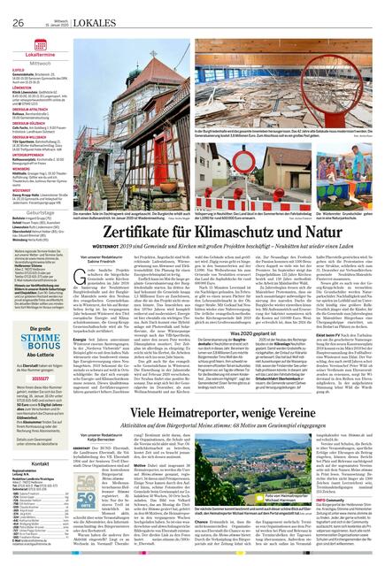 Am Mittwoch, 15. Januar, beleuchtete ein Artikel die Aktivitäten der Vereine auf meine.stimme in Eberstadt.