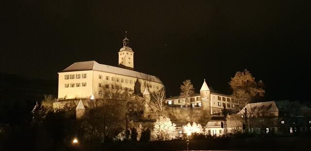 Schloss Horneck im Winterkleid.