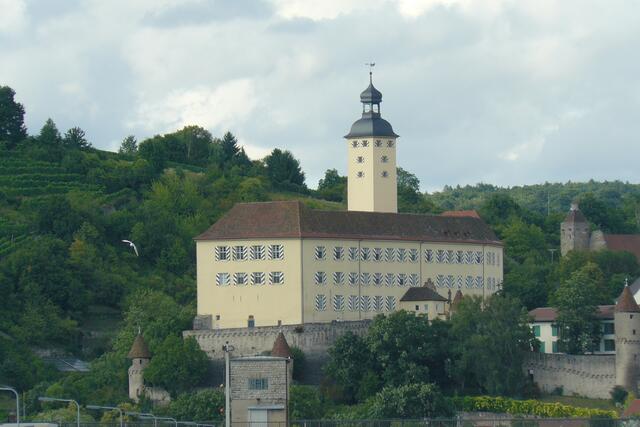 Schloss Horneck in Gundelsheim während "Flußgelaunt" vom Schiff aus fotografiert