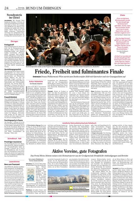 Über die Aktivitäten der Vereine und Privatpersonen in Bretzfeld auf meine.stimme ging es in einem Artikel am 30. Januar in der Hohenloher Zeitung.