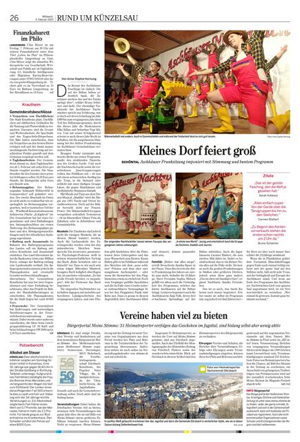 Auch zu Dörzbach erschien in KW 6 ein Artikel, der darstellt, welche Heimatreporter am Ort auf meine.stimme schon aktiv sind.