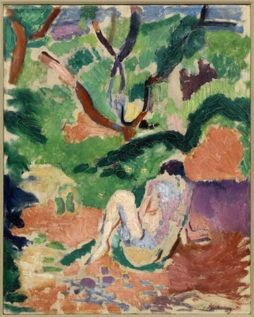 Henri Matisse setzte  seinen "Akt im Wald" (1906) aus kontrastierenden farbigen Formen zusammen. | Foto: Kunsthalle Mannheim