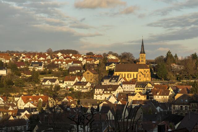 Talheimer Ortskern mit katholischer Kirche