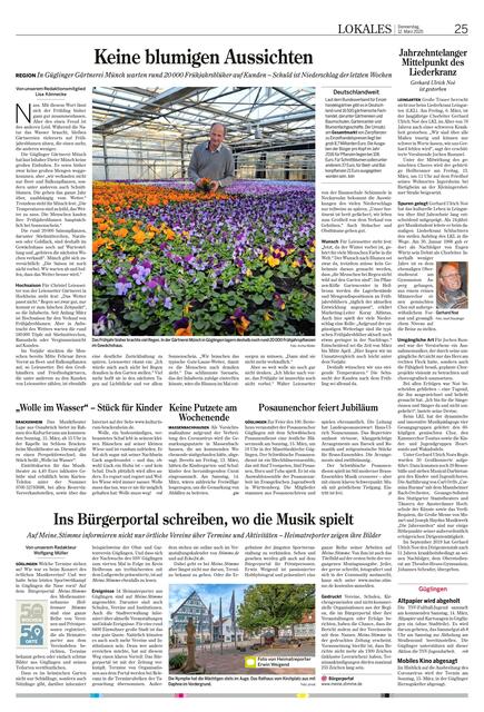 Welche Aktivitäten gibt es von Güglinger Heimatreportern? Dieser Frage ist Redakteur Wolfgang Müller im Artikel, der am heutigen Donnerstag im Blatt ist, nachgegangen.