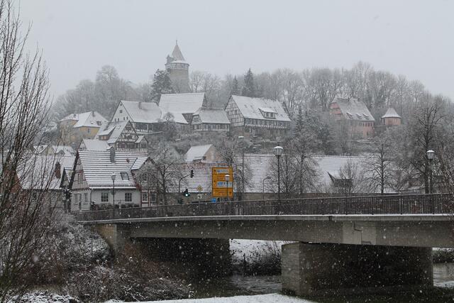 Schneefall in Möckmühl