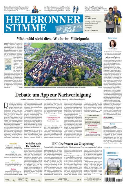 Möckmühl steht im KW 14 im Mittelpunkt der lokalen Berichterstattung. Den Auftakt machte das Foto von Thorsten Kern.