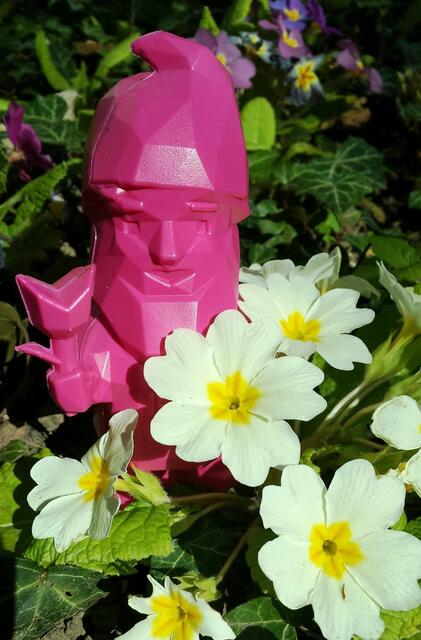 BUGA-Karl zwischen weiß, gelb, grün, blau...