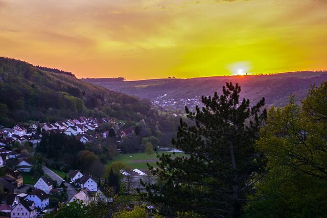 Sonnenuntergang auf der Ruine in Forchtenberg