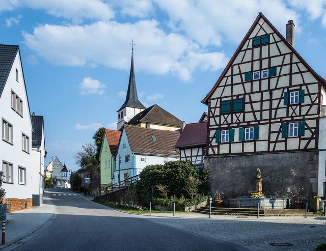 Zentrum von Biberach mit einem sehr schönen Brunnen