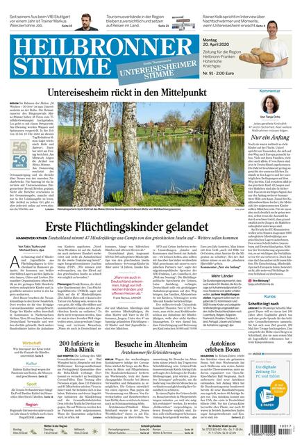 Untereisesheim ist in den Stadt- und Landausgaben der Heilbronner Stimme und Kraichgau Stimme im Mittelpunkt der Berichterstattung in KW 17. Das Foto dazu stammt von Uschi Pohl.