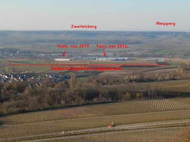 Die gesamte Breite vom Industriegebiet Langwiesen. Die Sicht ist verbaut und wird noch mehr verbaut.
