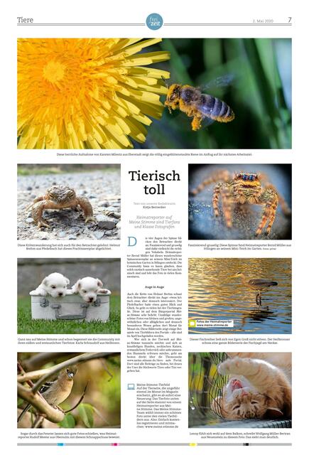 Eine Seite zum lang hinsehen und staunen ist aus den Fotos der Heimatreporter entstanden. Am Samstag, 2. Mai, war sie in der Zeitung.