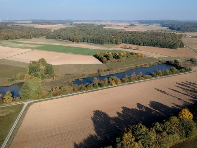 Drohnenbild vom Naturschutzgebiet Im See Neunstetten