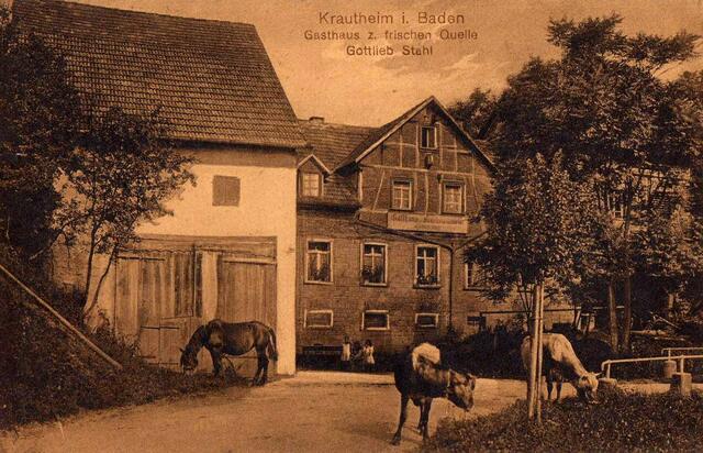 Postkarte Gasthaus zur frischen Quelle, ca.1917