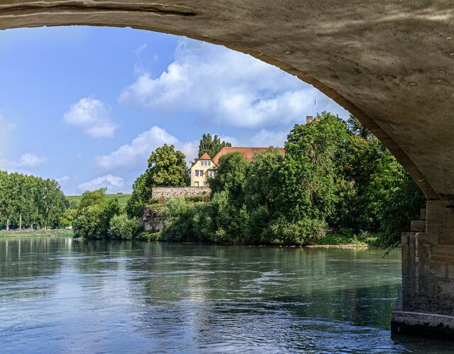 Blick über den Neckar zur alten Burg