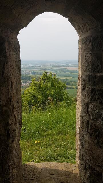 Blick von der Bastei Waldenburg auf die Hohenloher Ebene