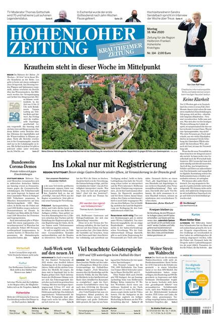 Krautheim steht in KW 21 im Mittelpunkt der Berichterstattung der Hohenloher Zeitung. Den Auftakt machte ein Foto von  Florian Retzbach.