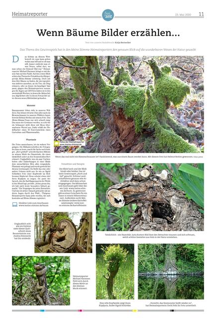 Ist sie nicht schön geworden? Diese Seite ist ein Hingucker. Sie war am Samstag, 23. Mai, in der Zeitung. Die Bilder sind einfach faszinierend.