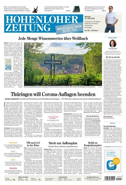 In KW 22 sind wieder 2 Kommunen im Mittelpunkt der Berichterstattung: Weißbach und Lauffen. Das Foto von Frank Herrmann hat das Titelbild-Gewinnspiel für Weißbach gewonnen.