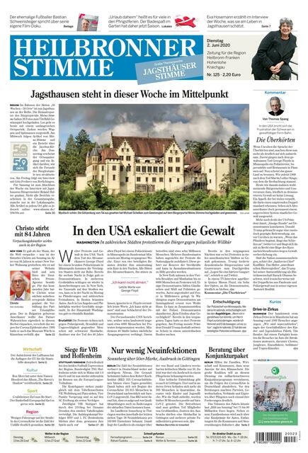 Die Burg in Jagsthausen ist ein echter Hingucker und sicher eine der Sehenswürdigkeiten von Jagsthausen. Beeindruckend fotografiert und es damit auf die Titelseite der Tageszeitung geschafft hat es Heimatreporter Michael Schelken am 2. Juni 2020.